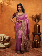 Royal Magenta Banarasi Silk Saree with Rich Zari Border & Traditional Woven Pallu | Designer Wedding & Festive Wear Saree