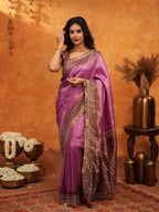 Royal Magenta Banarasi Silk Saree with Rich Zari Border & Traditional Woven Pallu | Designer Wedding & Festive Wear Saree