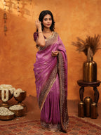 Royal Magenta Banarasi Silk Saree with Rich Zari Border & Traditional Woven Pallu | Designer Wedding & Festive Wear Saree