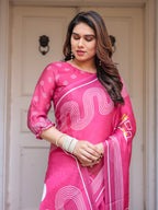Wine & Ivory Artistic Horse Print Soft Satin Georgette Saree with Matching Blouse – Statement Contemporary Draping